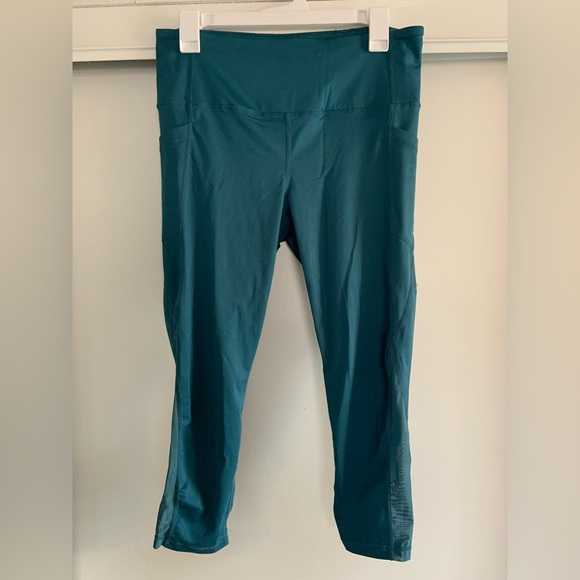 Turquoise cropped leggings - Picture 2 of 6